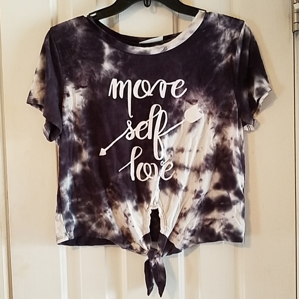 Enough about me tie dye crop top shirt